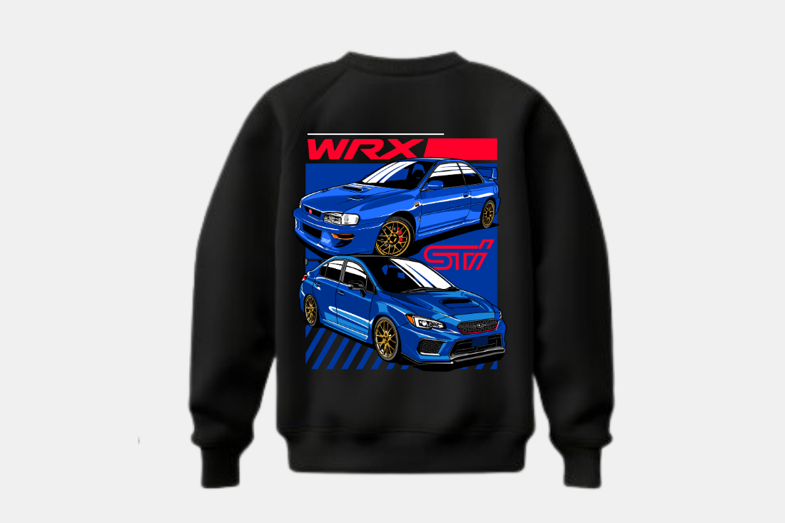 Impreza WRX STI azul jantes douradas