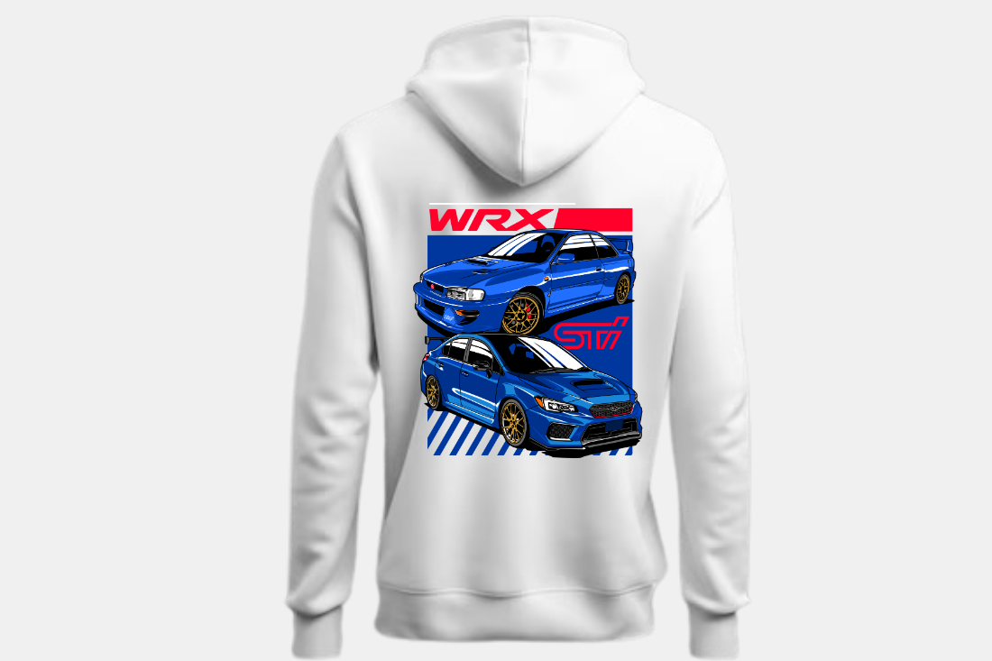 Impreza WRX STI azul jantes douradas