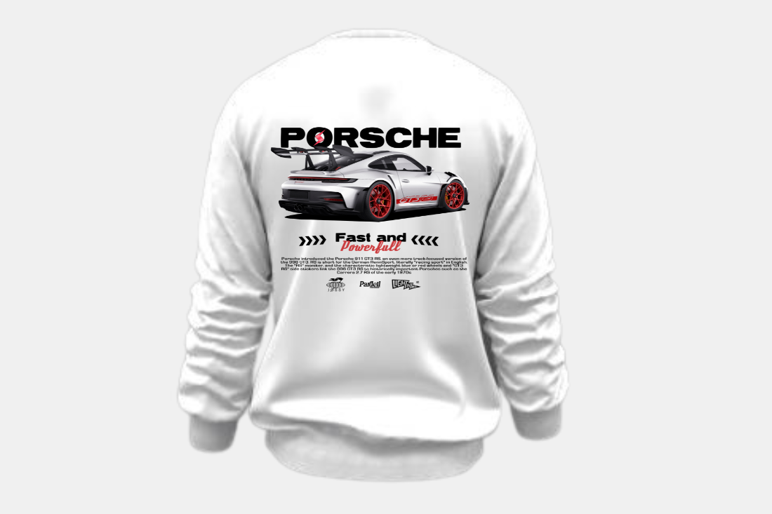 Porsche branco e vermelho