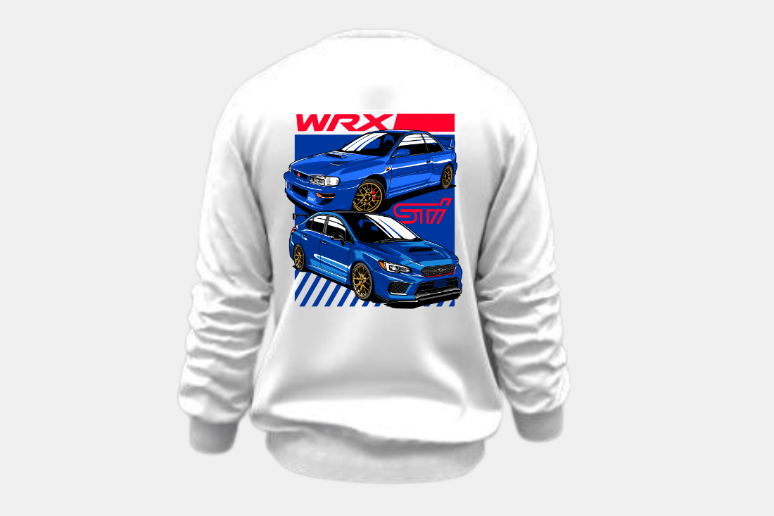 Impreza WRX STI azul jantes douradas