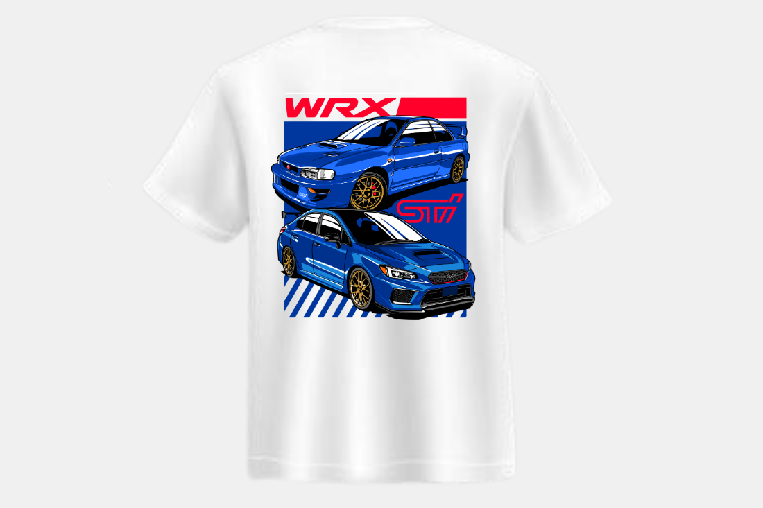 Impreza WRX STI azul jantes douradas